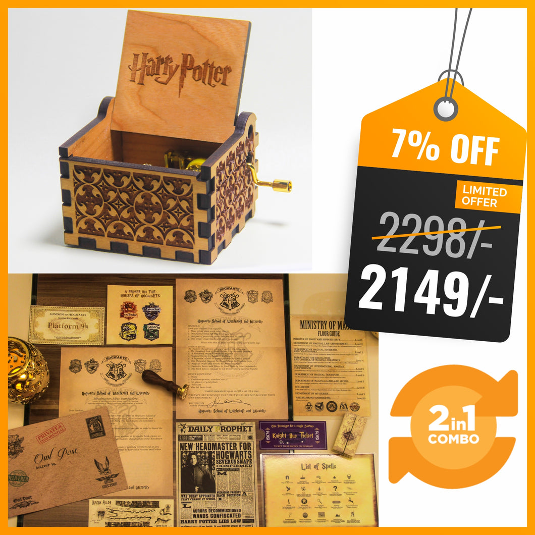 Potter Music Box + Hogwarts Acceptance Letter - Combo Deal