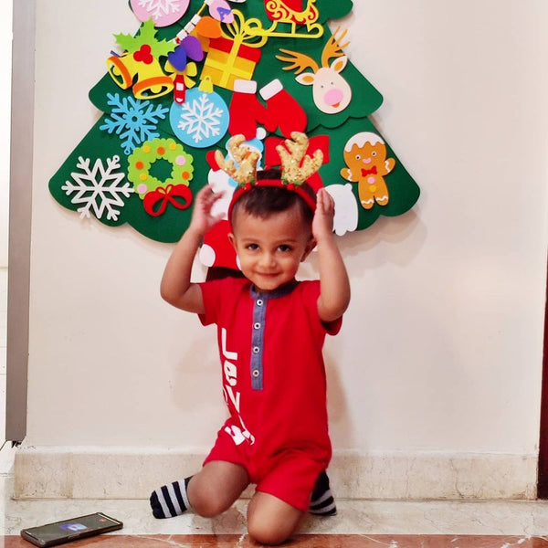 Load image into Gallery viewer, Personalized Wall Hanging Montessori DIY Felt Christmas Tree with 23 Colorful Felt Ornaments, Christmas Tree Gift Toddler

