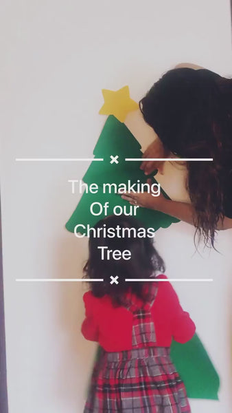 Load and play video in Gallery viewer, Personalized Wall Hanging Montessori DIY Felt Christmas Tree with 23 Colorful Felt Ornaments, Christmas Tree Gift Toddler
